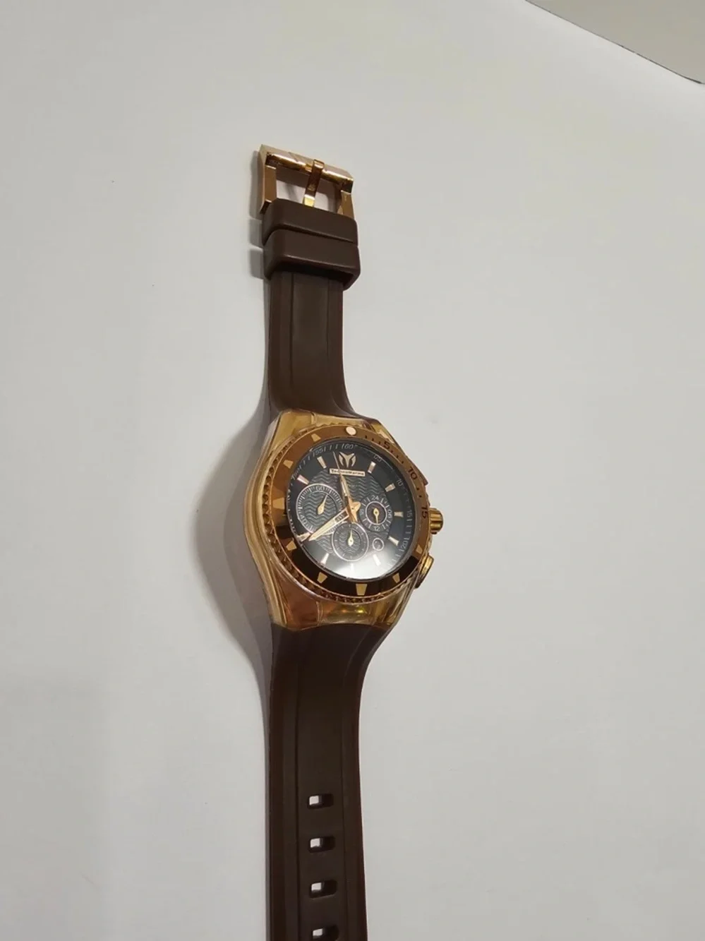 TechnoMarine Cruise Original Star Gold Tone Chrono Watch Set With Extra Strap